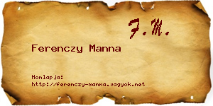Ferenczy Manna névjegykártya